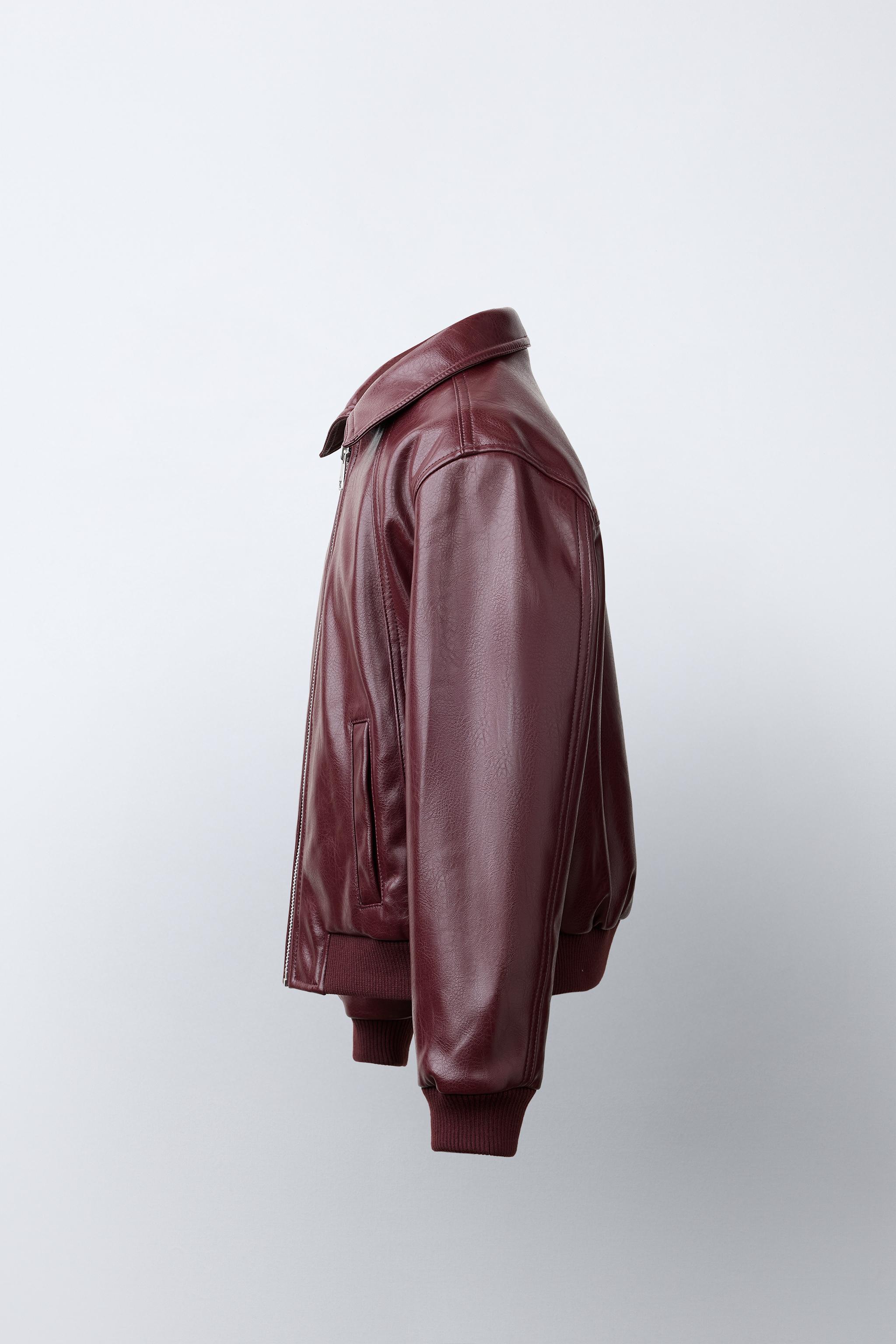 FAUX LEATHER BOMBER JACKET